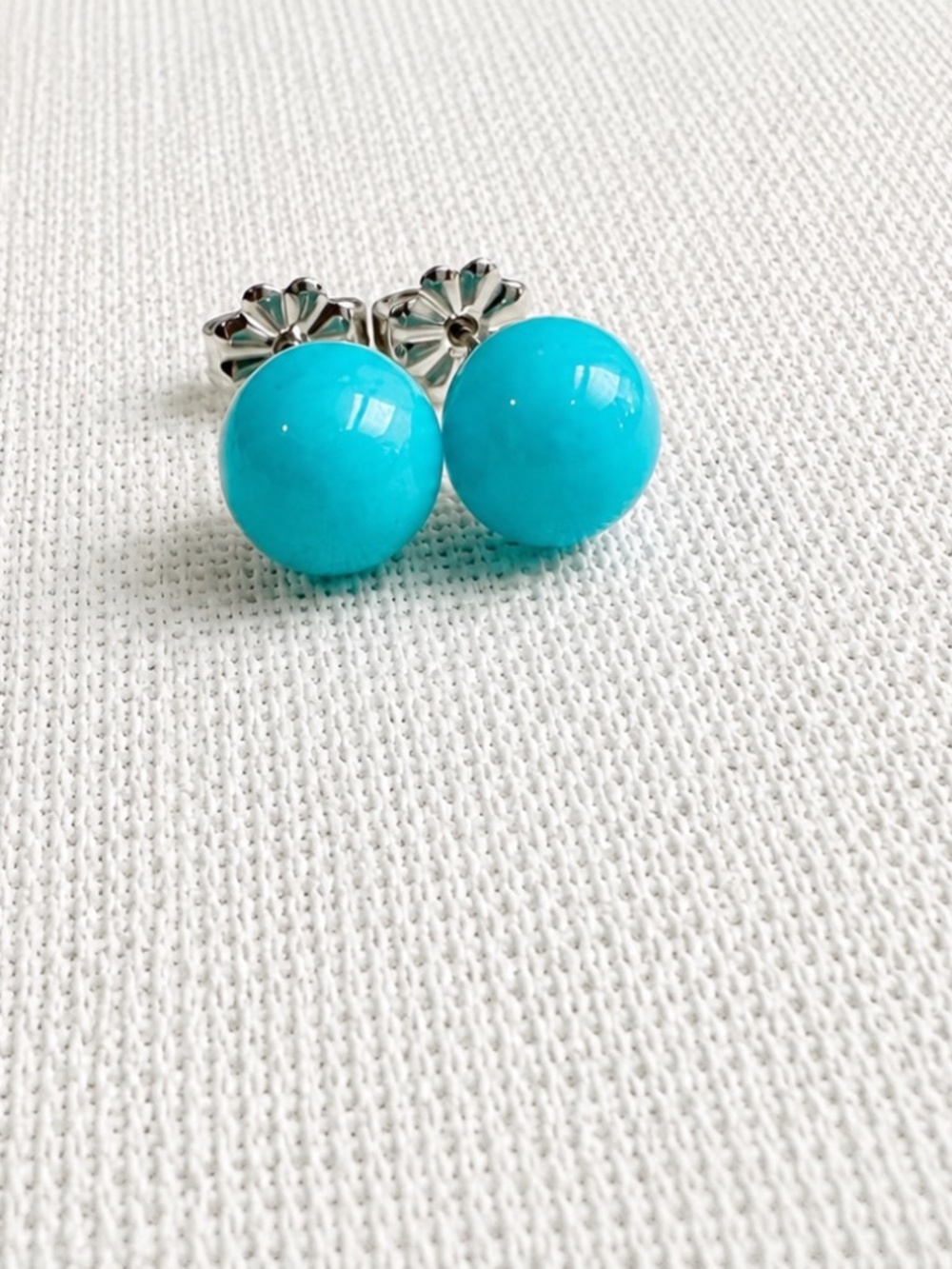 Tiffany & Co. Amazonite Ball Earrings in Silver, 8mm